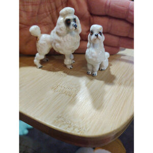 2 Bone China Poodle Figurines